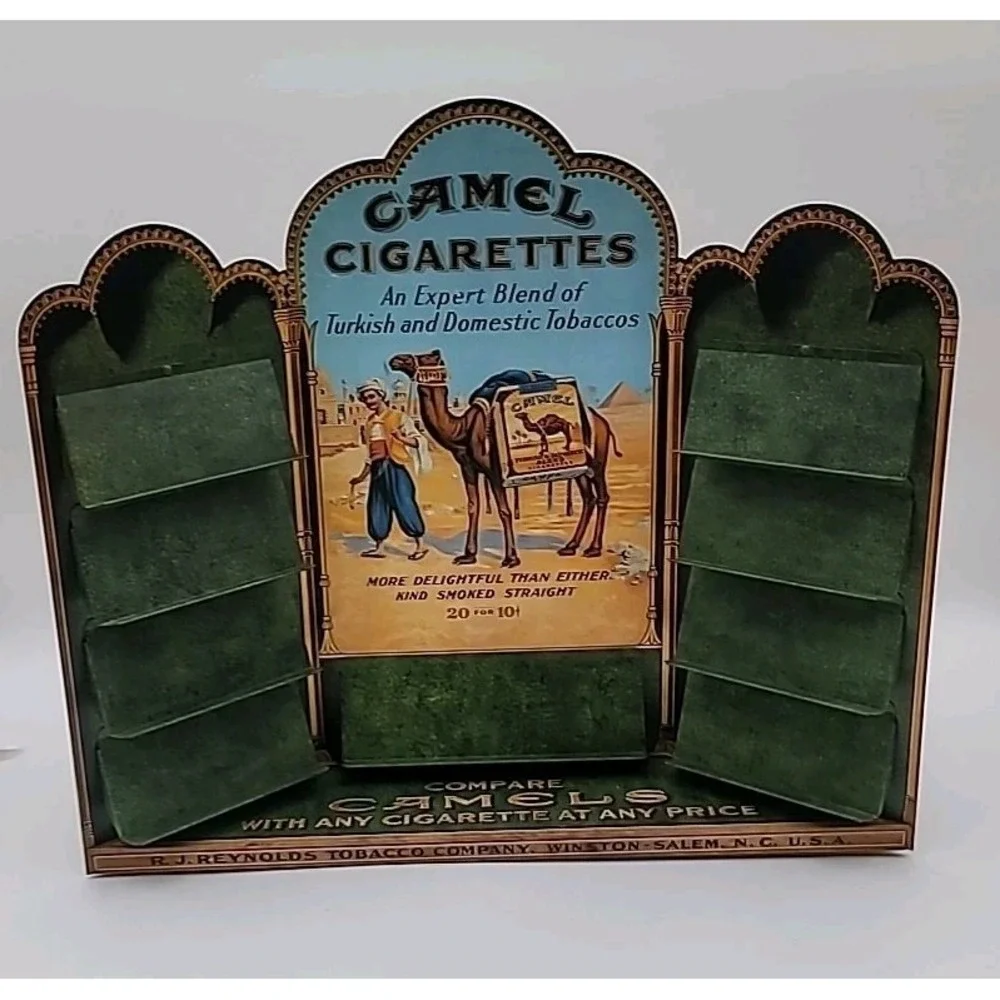 VTG Camel Cigarette Metal Tin Zippo Lighter Store Display Shelf Collectible